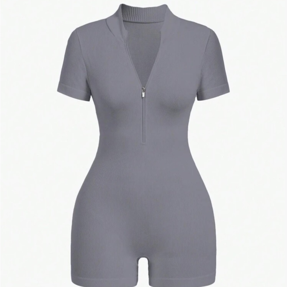 Spandex compression grey bodysuit